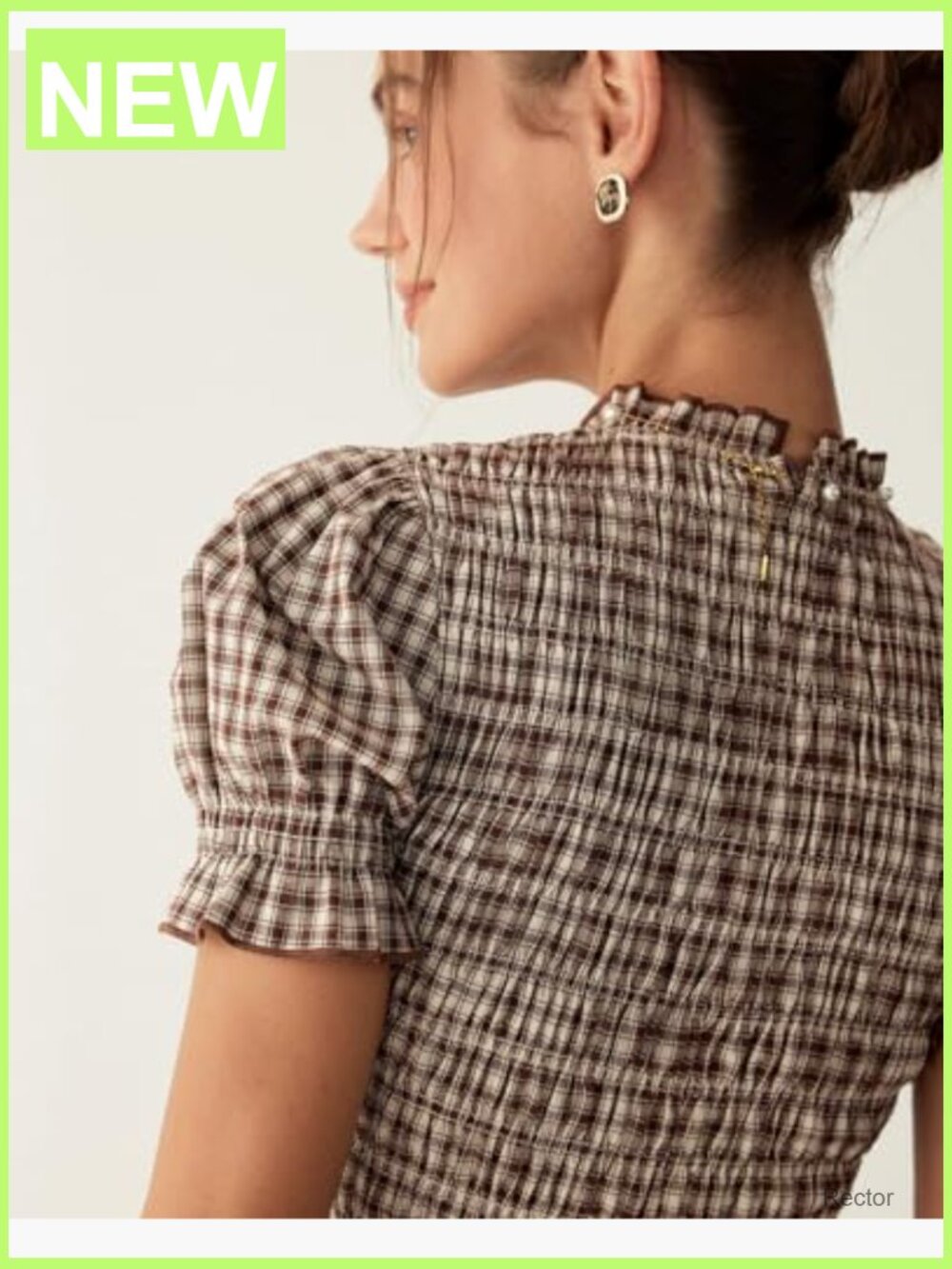 Smocked A-Line Midi Dress with Puff Short Sleeves Flowy Boho Beach Sundress - Picture 3 of 7